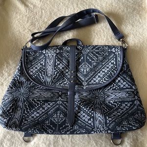 Convertible Bag DSW Crown Vintage Blue Boho Backpack to Crossbody